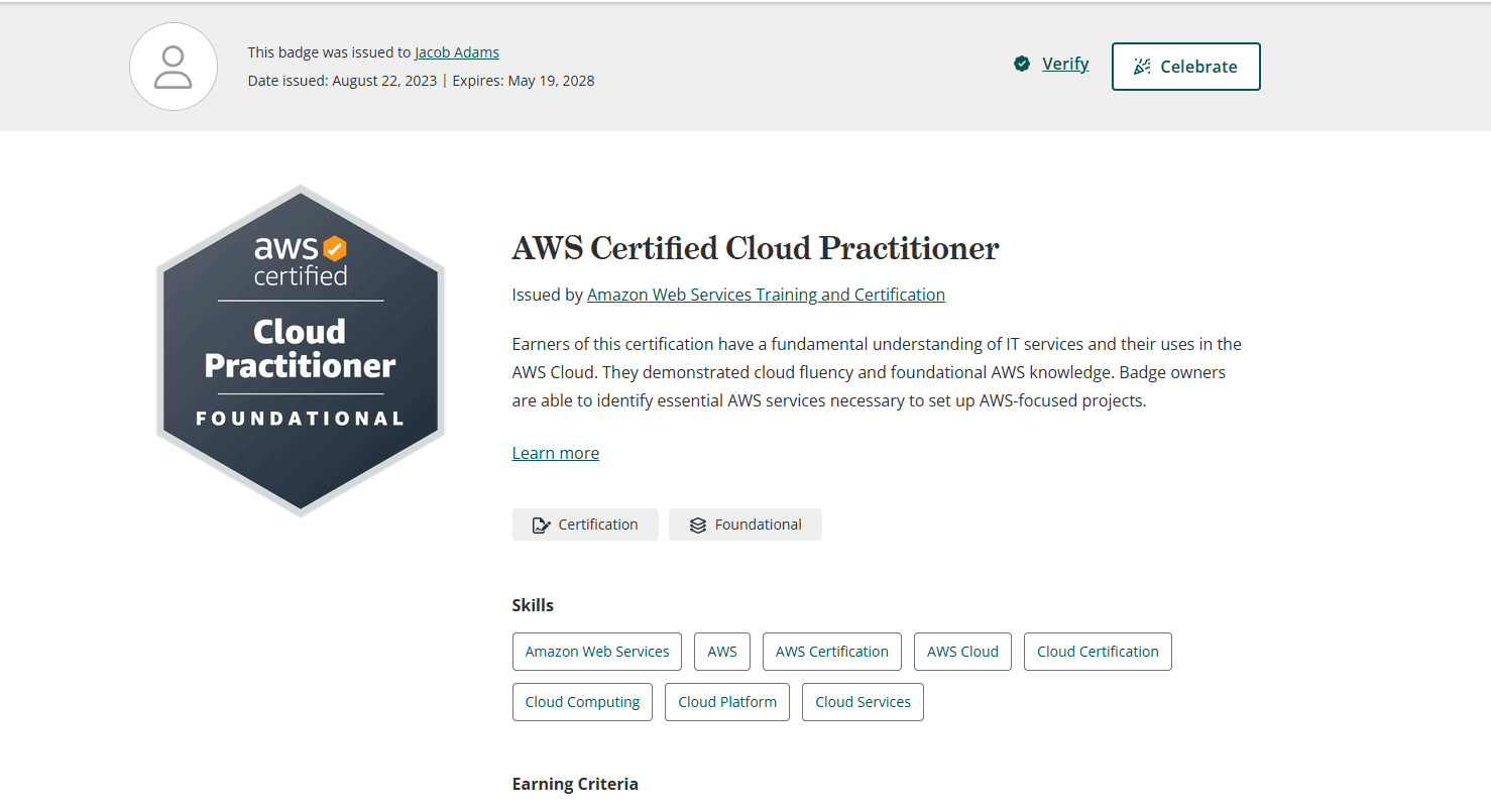 AWS Certified Cloud Practitioner