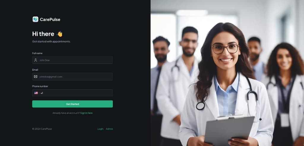 Healthcare app patient dashboard with appointment overview